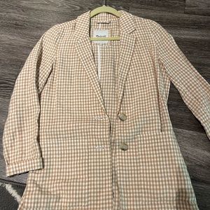 Madewell gingham oversized blazer